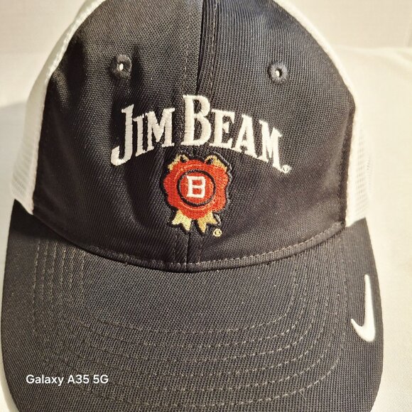 Jim Beam Nike Golf Adjustable Mesh Trucker Hat White & Black - Picture 2 of 6